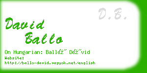 david ballo business card